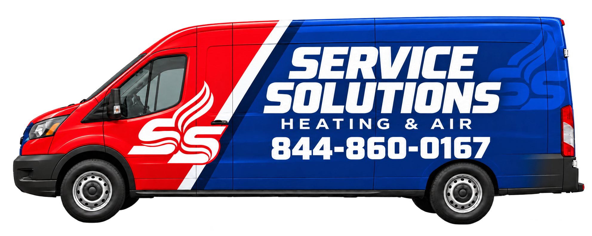 Service Solutions Heating & Air branded service van