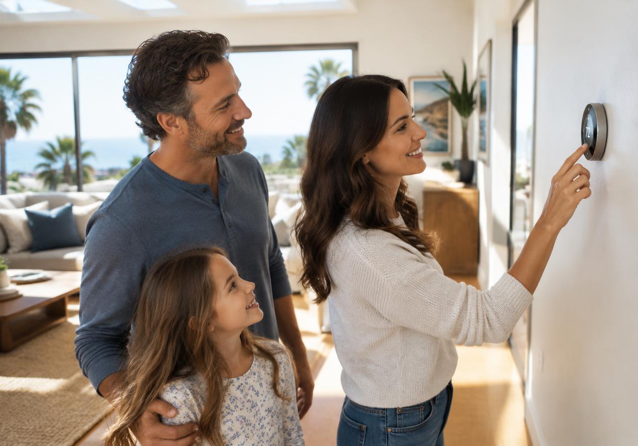 Happy, comfortable family after AC repair